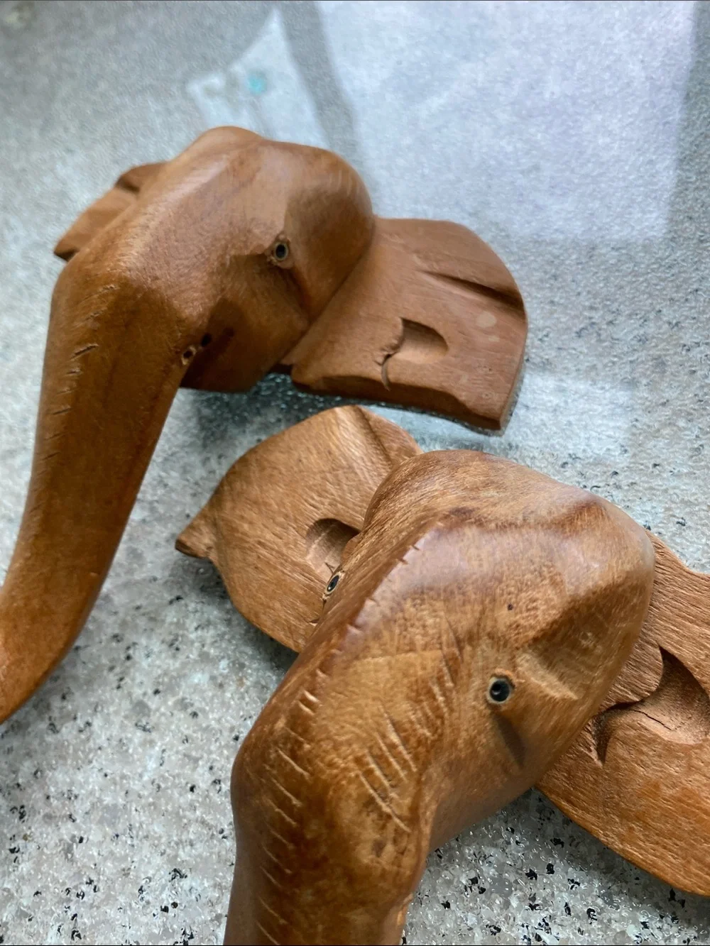 Vintage Hand-Carved Wooden Elephant Hooks